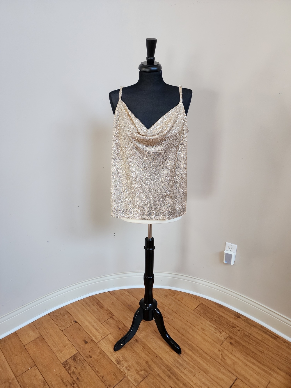 INC International Concepts Gold Sequin Cowl Neck Camisole. Size 2X.